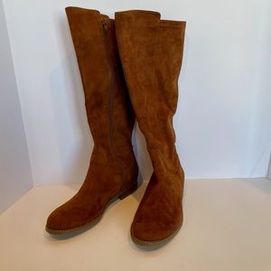 New Old Navy Knee High Cognac Suede Boots